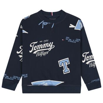 Boys Navy Blue Logo Sweatshirts