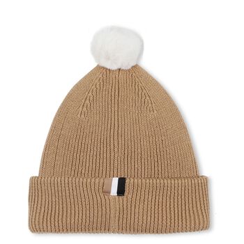 Younger Boys Beige Logo Knitted Hat