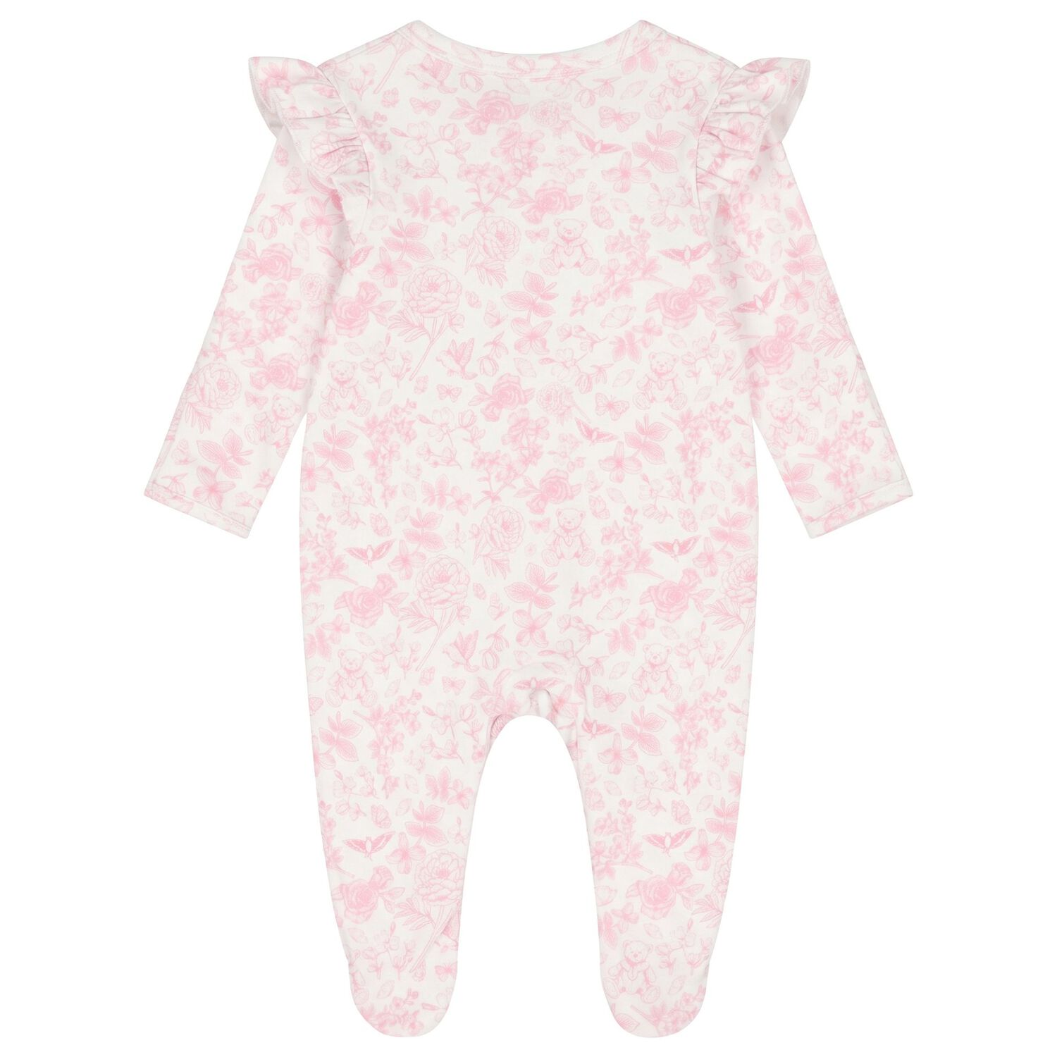 Baby Girls White & Pink Floral Babygrow Gift Set, 1, hi-res