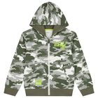 Boys Green Camouflage Tracksuit, 2, hi-res