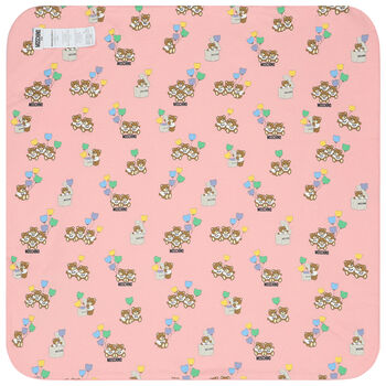 Pink Teddy Bear Logo Baby Blanket