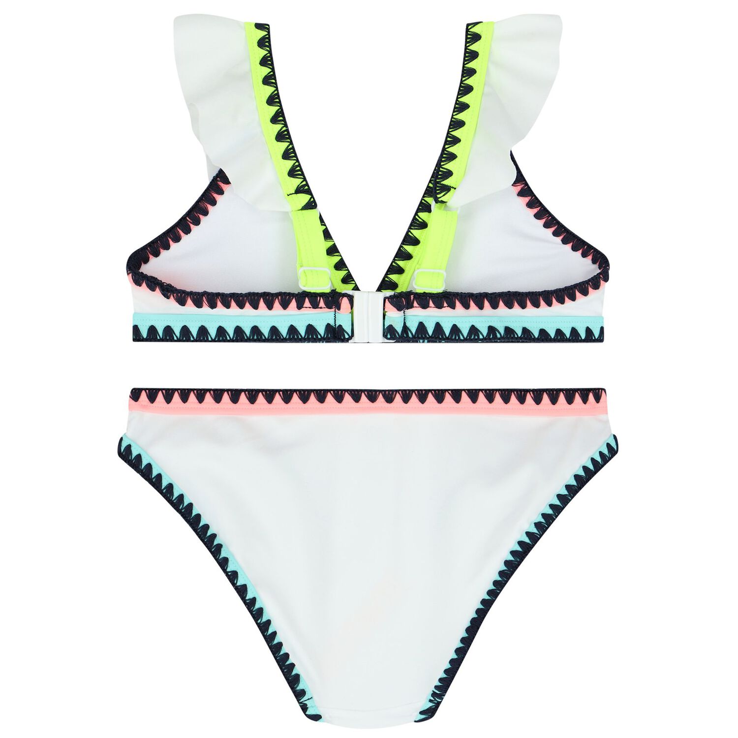 مايوة بكينى بنات مطرز باللون الأبيض, 1, hi-res