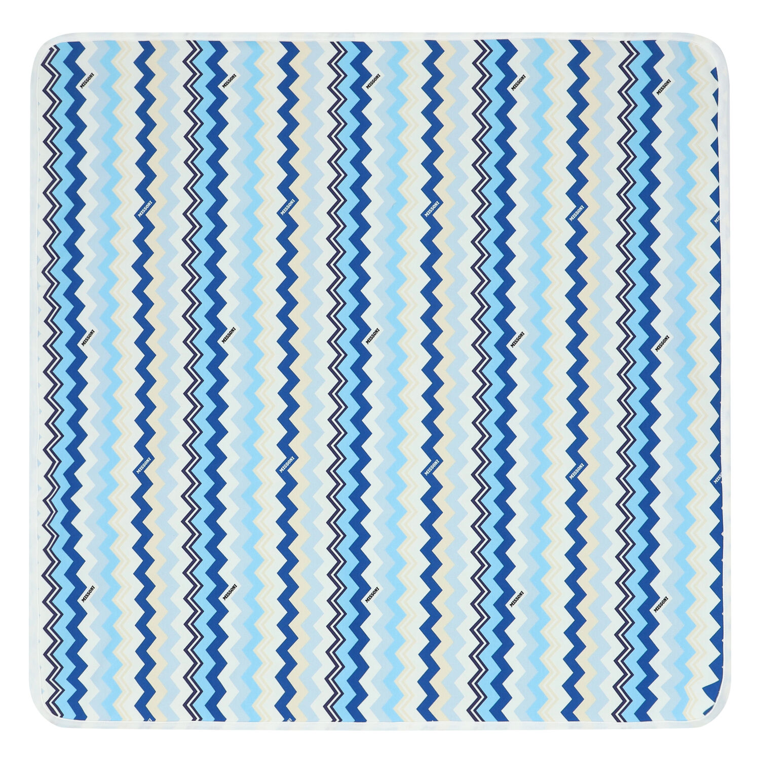Blue & White Zigzag Baby Blanket, 1, hi-res