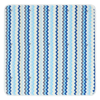 Blue & White Zigzag Baby Blanket