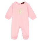 Pink & Gold Teddy Babygrow, 4, hi-res
