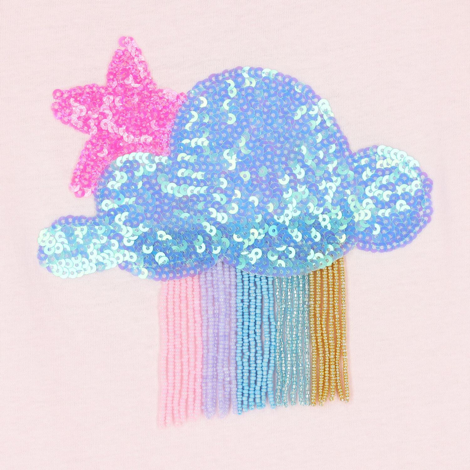 توب بنات بأكمام بالشعار باللون الوردي, 1, hi-res image number null