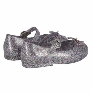 Younger Girls Silver Glitter Jelly Shoes