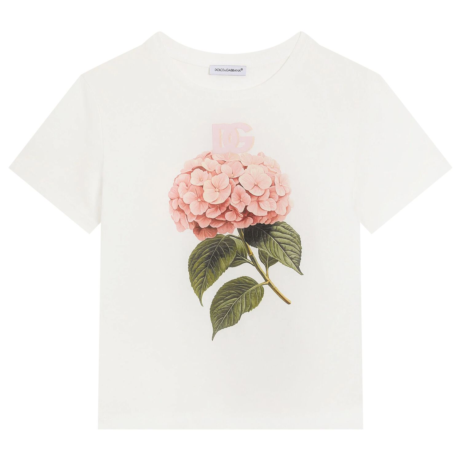 Girls Ivory Flower Logo T-Shirt, 1, hi-res