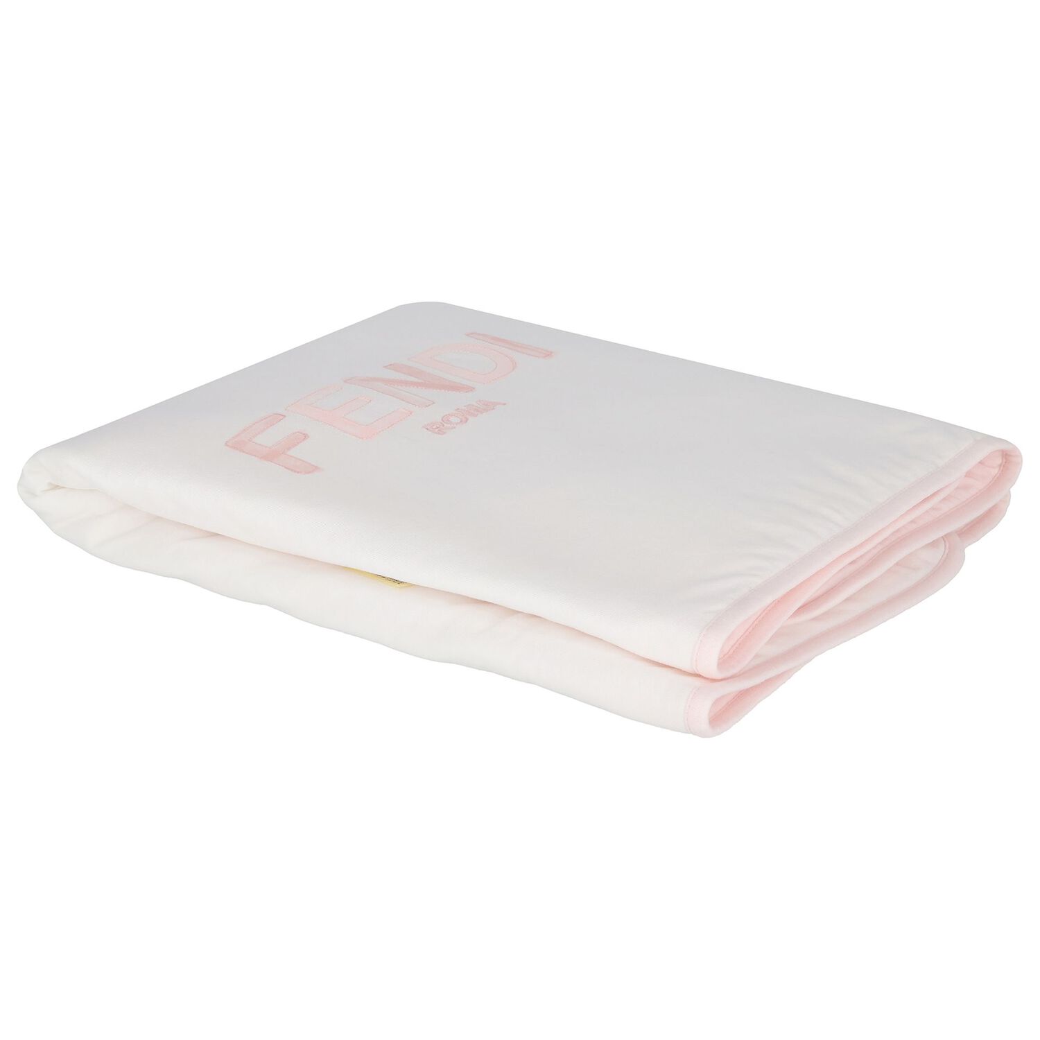 Baby Girls Ivory & Pink Logo Blanket, 1, hi-res
