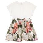 Baby Girls Ivory & Pink Floral Dress Set, 1, hi-res