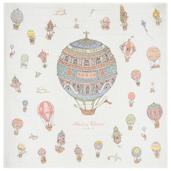 White Hot Air Balloons Baby Carr&eacute; Swaddle Blanket
