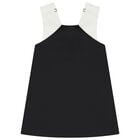 Girls Black & White Bow Dress, 1, hi-res