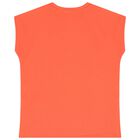 Girls Neon Orange Logo Top, 2, hi-res