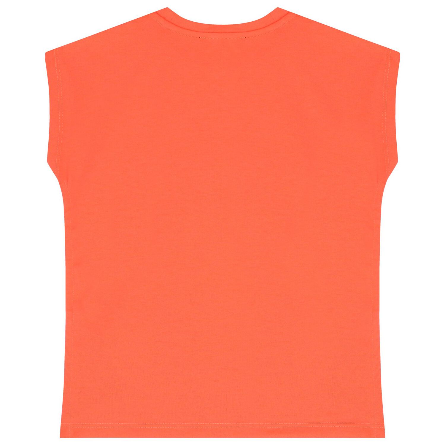 Girls Neon Orange Logo Top, 2, hi-res