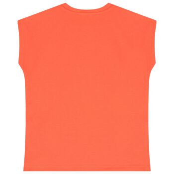 Girls Neon Orange Logo Top