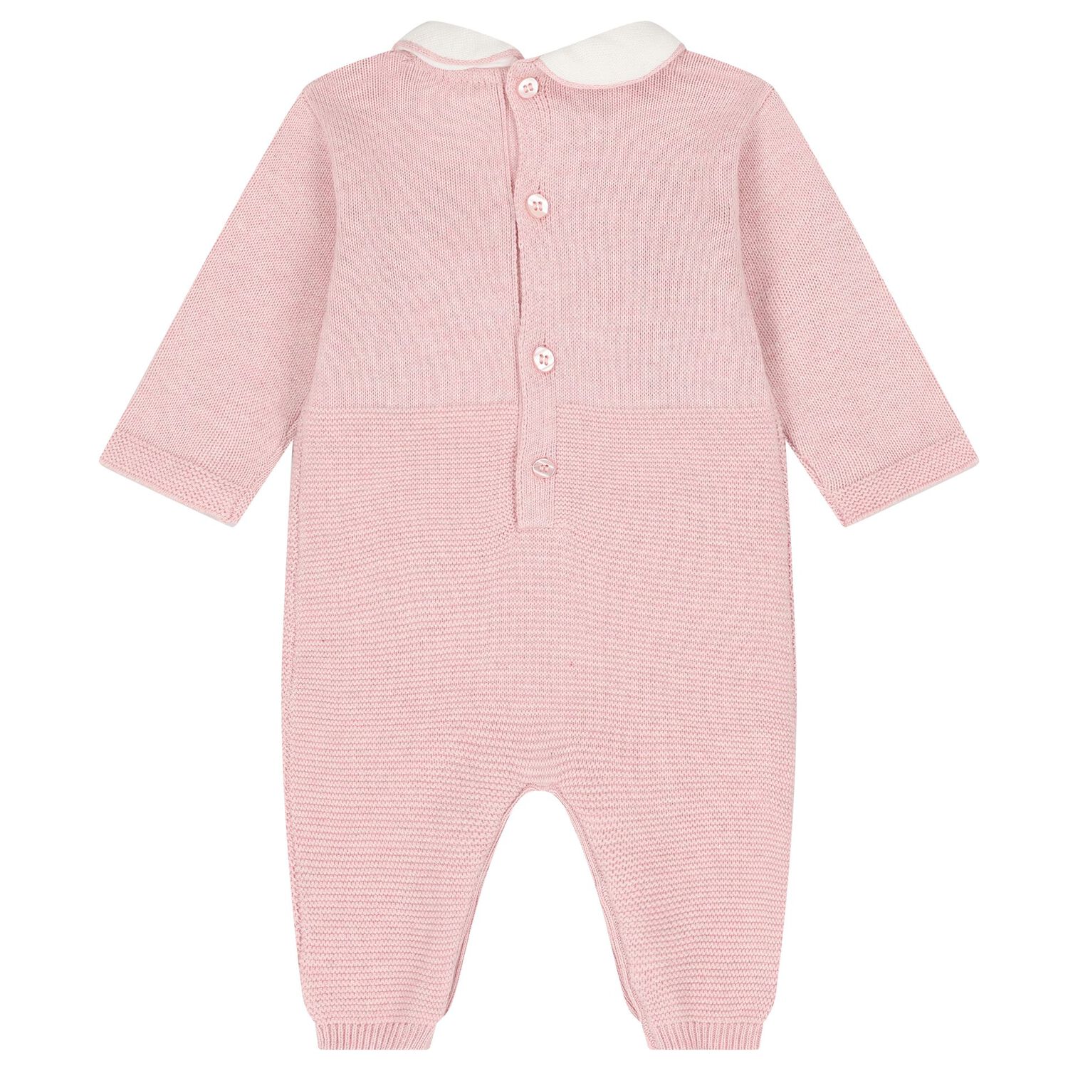 Baby Girls Pink Knitted Romper, 1, hi-res