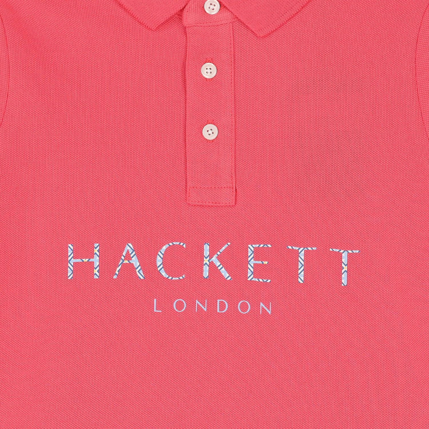 تيشيرت بولو بالشعار للاولاد من القطن باللون المرجانى, 1, hi-res image number null