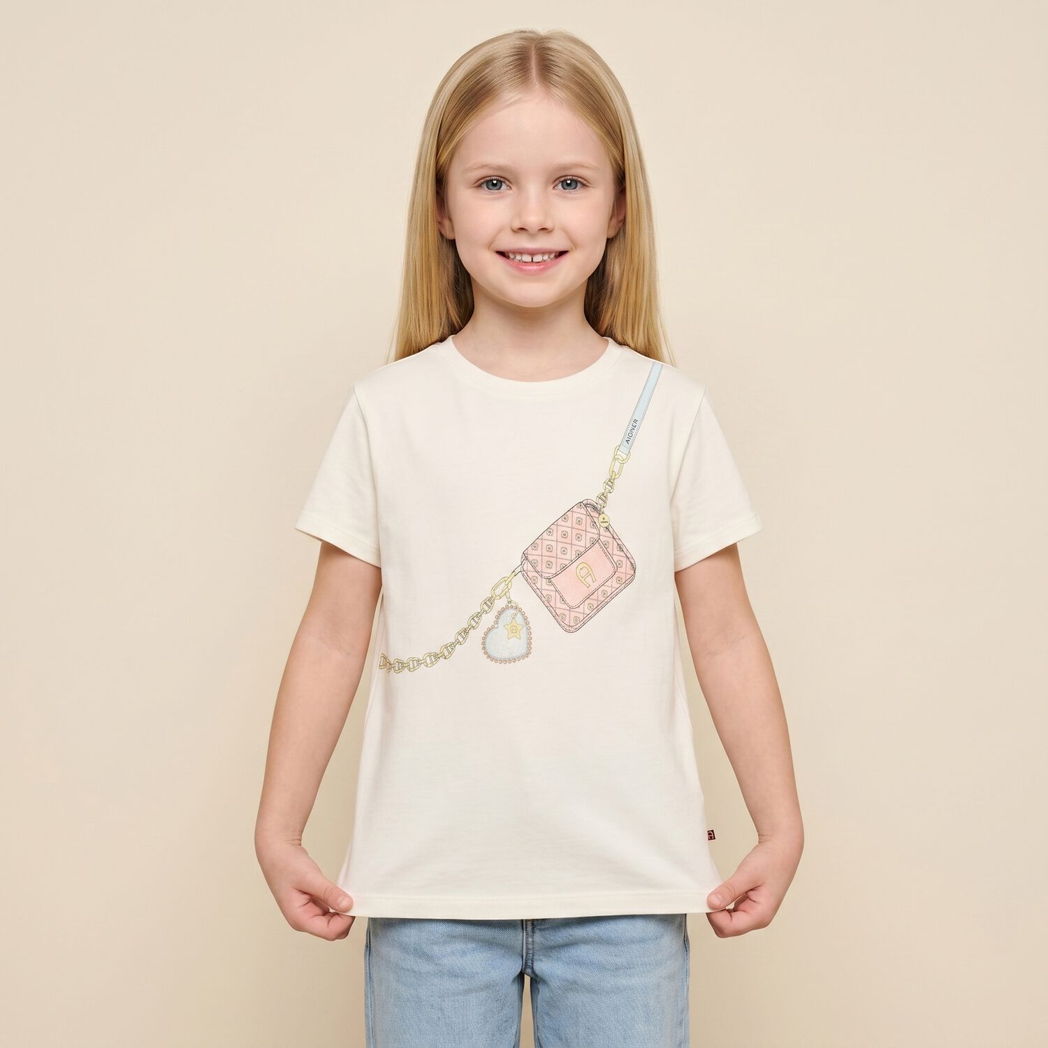 Girls Ivory Bag T-Shirt, 1, hi-res