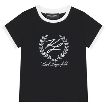 Girls Black & White Logo T-Shirt