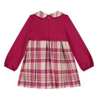 Younger Girls Burgundy & Beige Tartan Dress, 1, hi-res