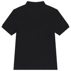 Boys Black Logo Polo Shirt, 1, hi-res
