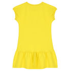 Girls Yellow Teddy Logo Dress, 7, hi-res