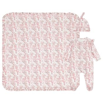 Baby Girls White & Pink Africa Babygrow Gift Set