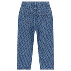 Boys Blue Denim Logo Jeans, 1, hi-res