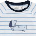 Boys White & Blue Babygrows ( 2 Pack ), 1, hi-res