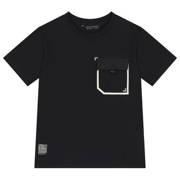 Boys Black Cotton T-Shirt