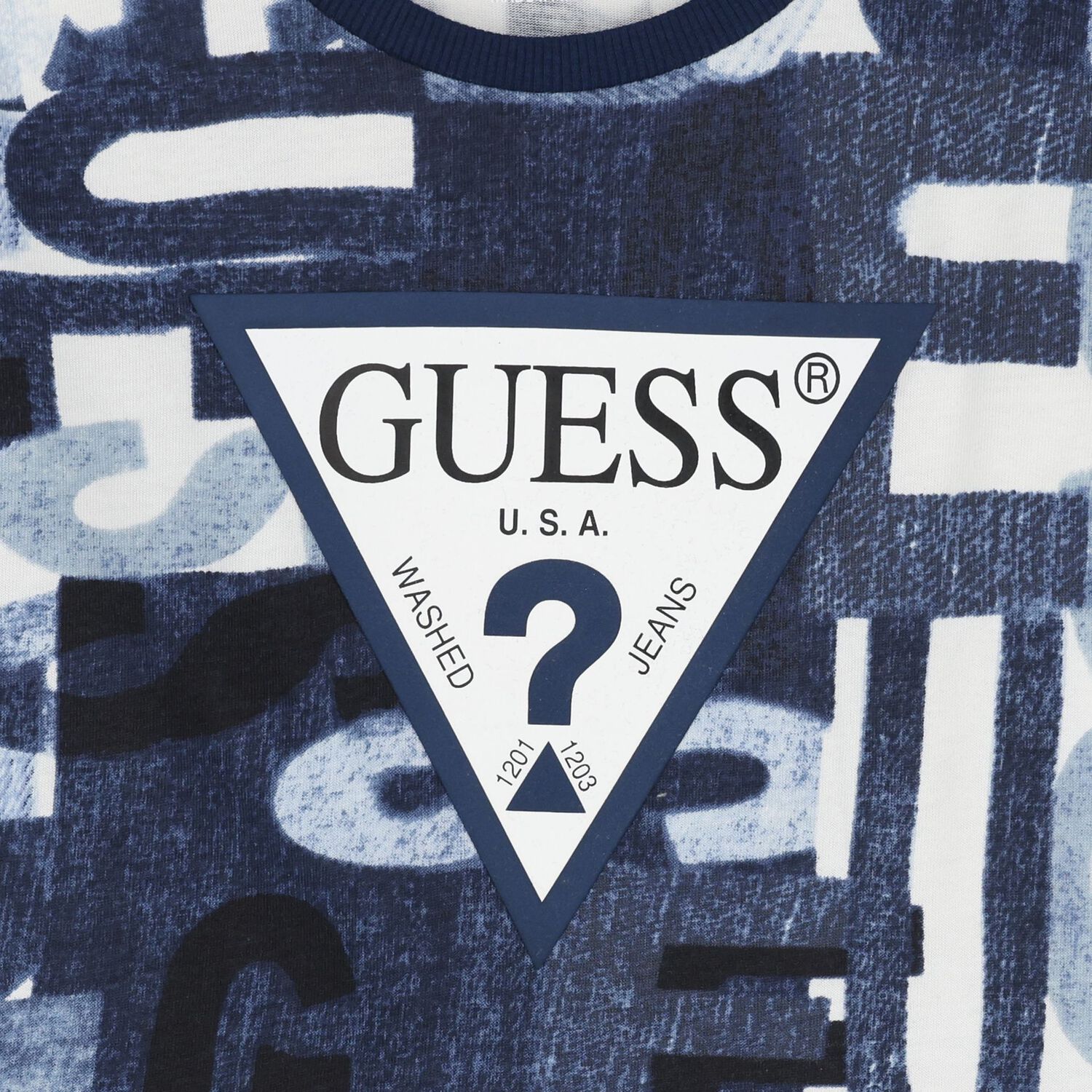 Boys White & Blue Logo Long Sleeve Top, 2, hi-res