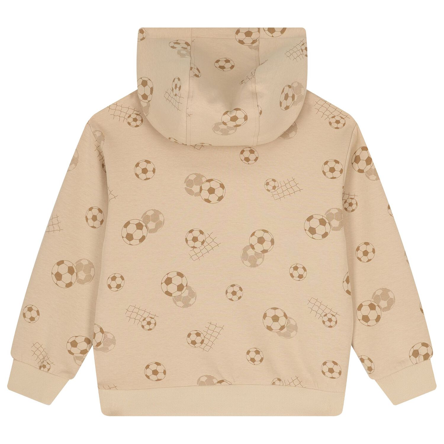 Boys Beige Football Hooded Top , 1, hi-res