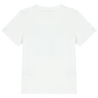 طقم أولاد شورت بالشعار باللون الأبيض والأزرق, 1, hi-res