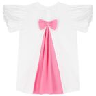 طقم ليجنز قطني باللون الأبيض و الوردي للبنات, 1, hi-res