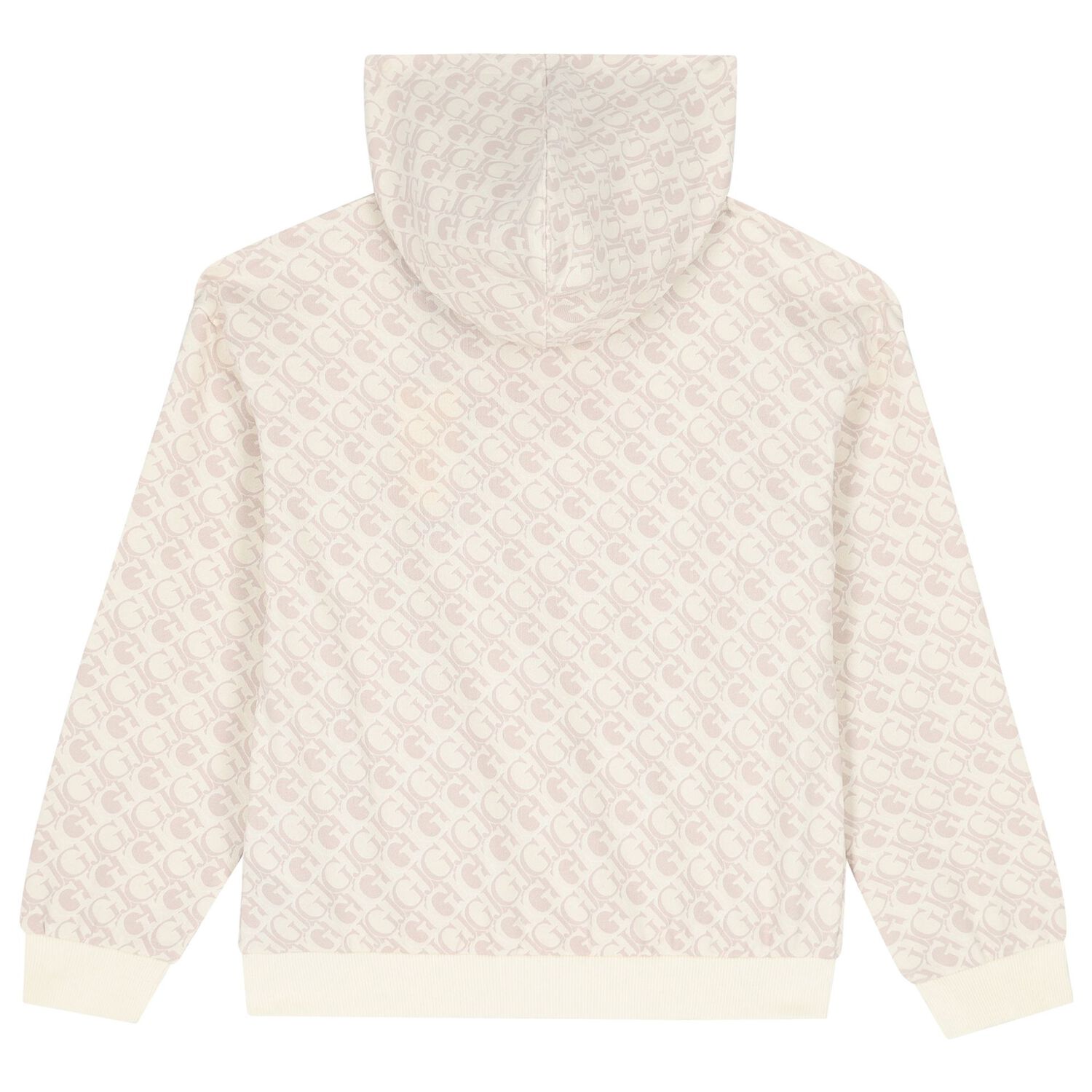 Girls Beige Logo Hooded Top, 1, hi-res