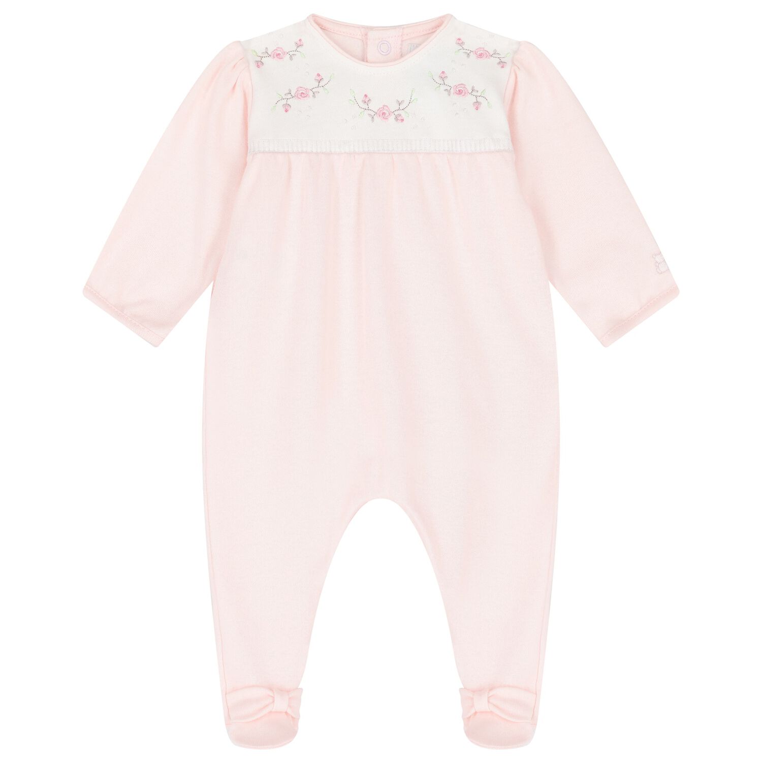 Baby Girls Pink & White Floral Babygrow, 1, hi-res image number null
