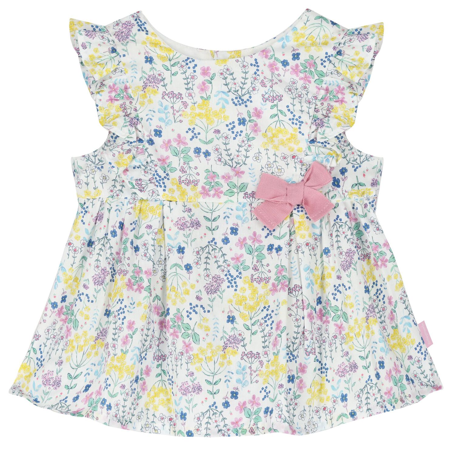 Baby Girls Pink & Yellow Floral Dress Set, 1, hi-res