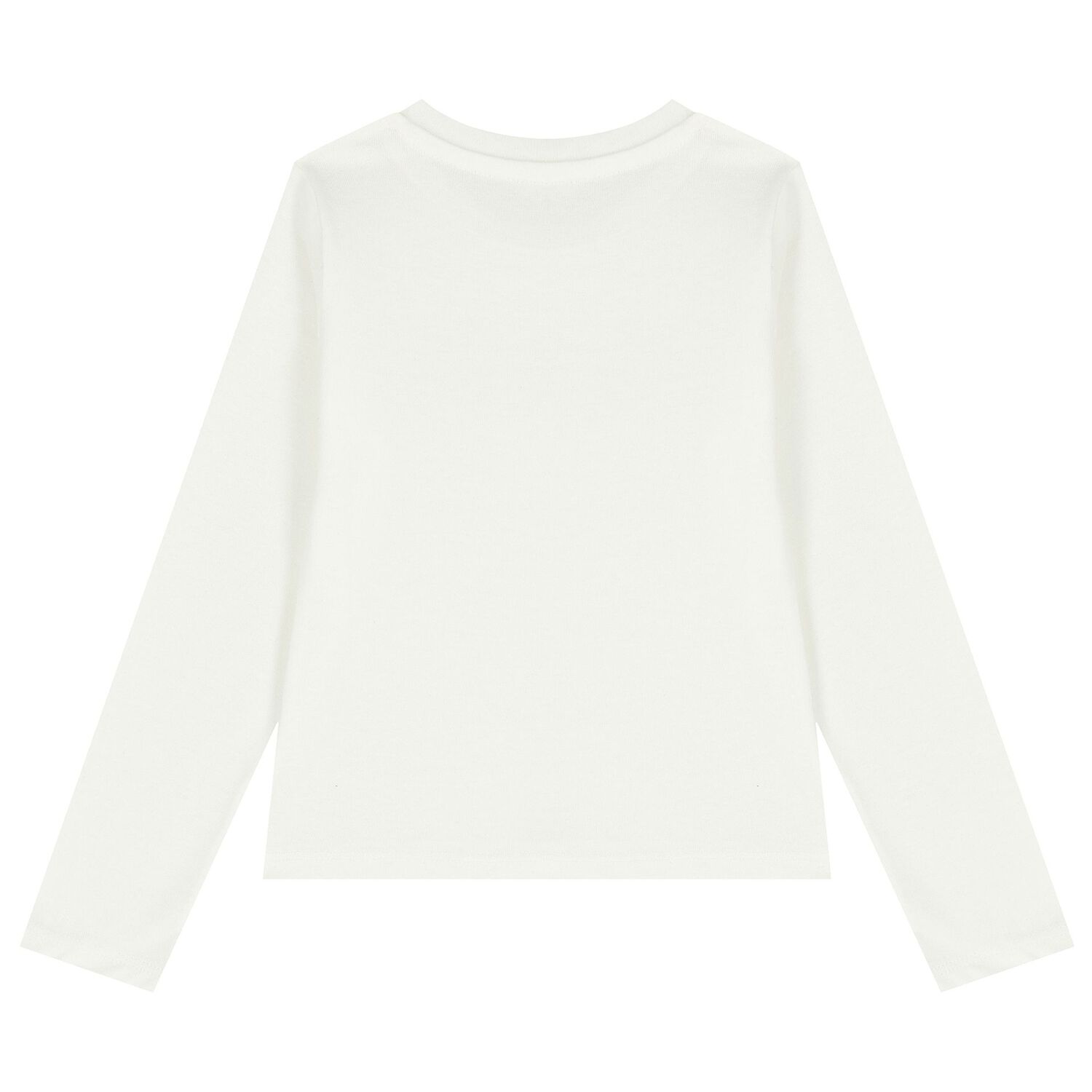 Girls White Logo Long Sleeve Top, 1, hi-res
