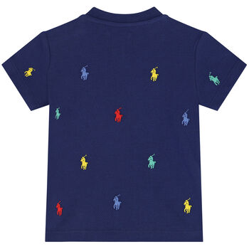 Younger Boys Navy Blue Logo T-Shirt