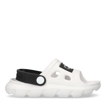 White Logo Sandals