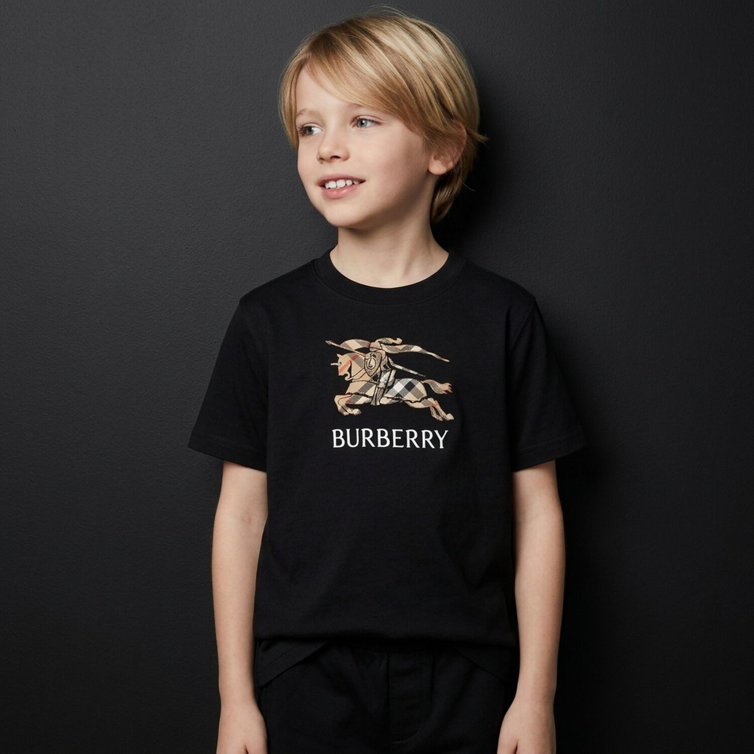 Boys Black EKD Logo T-Shirt, 1, hi-res