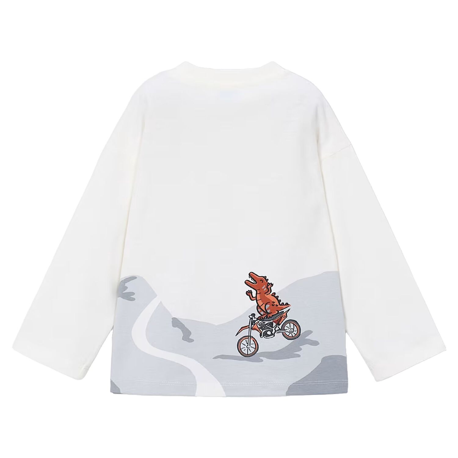 Boys Ivory Dinosaur Long Sleeve Top, 1, hi-res