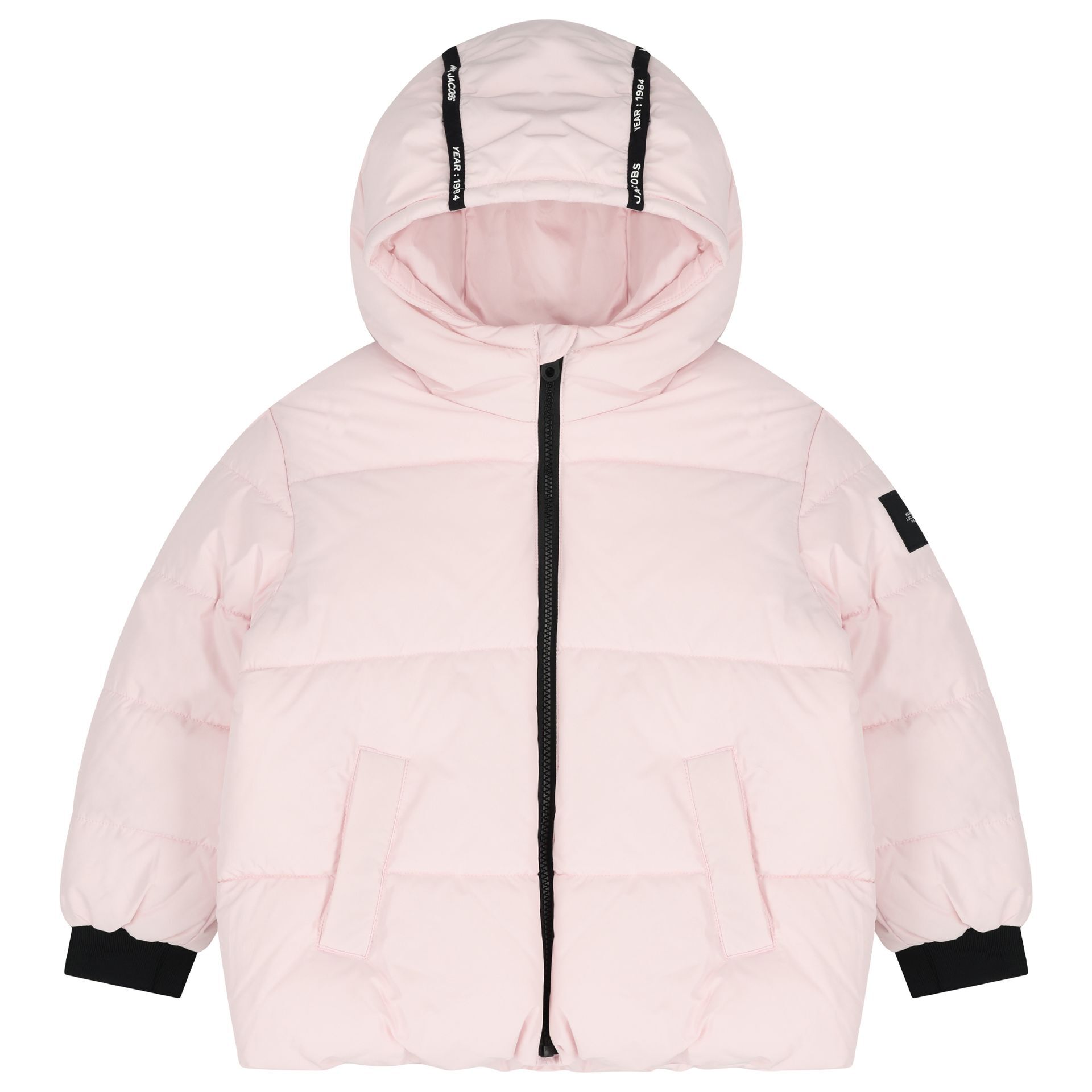 MARC JACOBS Girls Pink Logo Puffer Jacket | Junior Couture