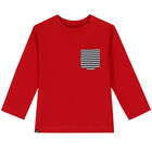 Younger Boys White & Red Long Sleeve Top ( 2-Pack ), 1, hi-res
