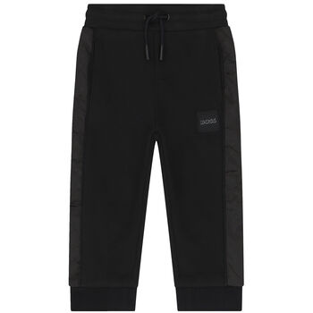 Younger Boys Black Logo Joggers