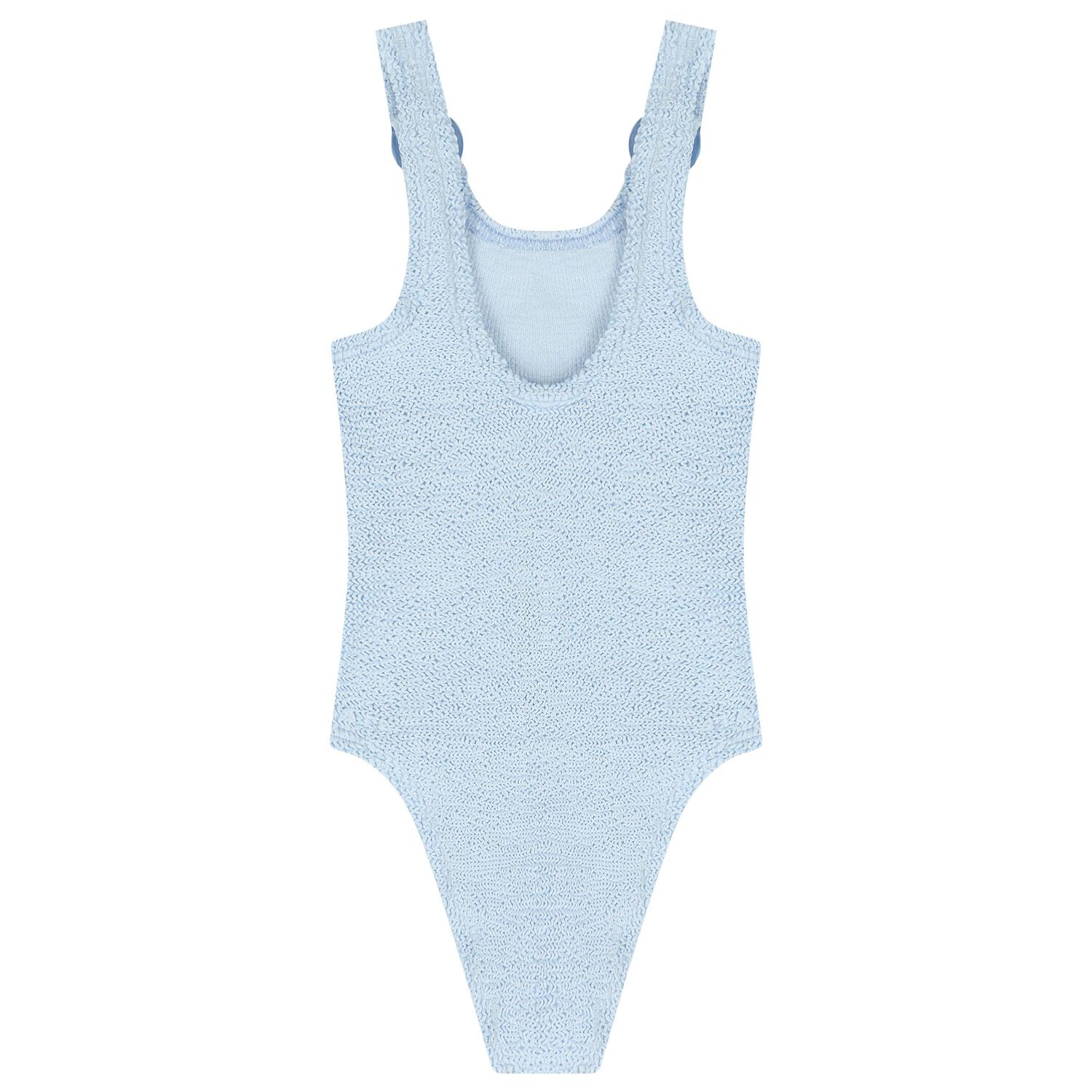 Girls Blue Crinkle Swimsuit, 2, hi-res
