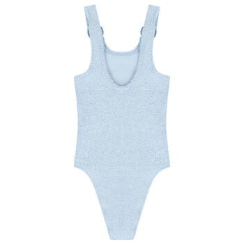 Girls Blue Crinkle Swimsuit