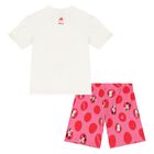 Younger Girls Ivory & Pink Disney Shorts Set, 1, hi-res