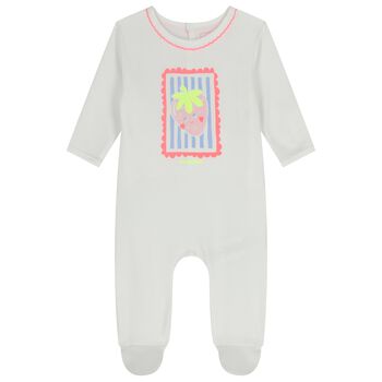 Baby Girls White Strawberry Babygrow