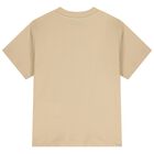 Boys Beige Logo Shorts Set, 2, hi-res